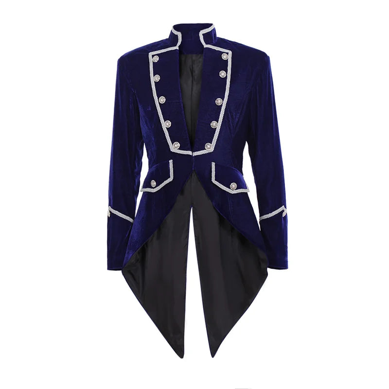 Men’s Victorian Gothic Steampunk Tailcoat - Medieval Halloween Cosplay Trench Frock Coat | Astricos-Astricos