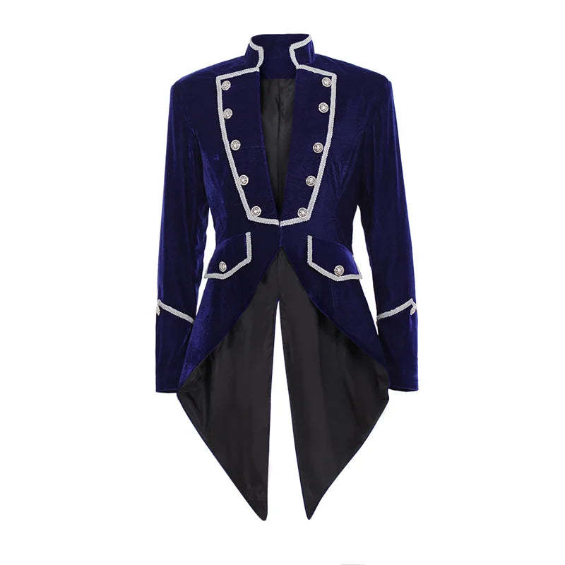 Men’s Victorian Gothic Steampunk Tailcoat - Medieval Halloween Cosplay Trench Frock Coat | Astricos-Astricos