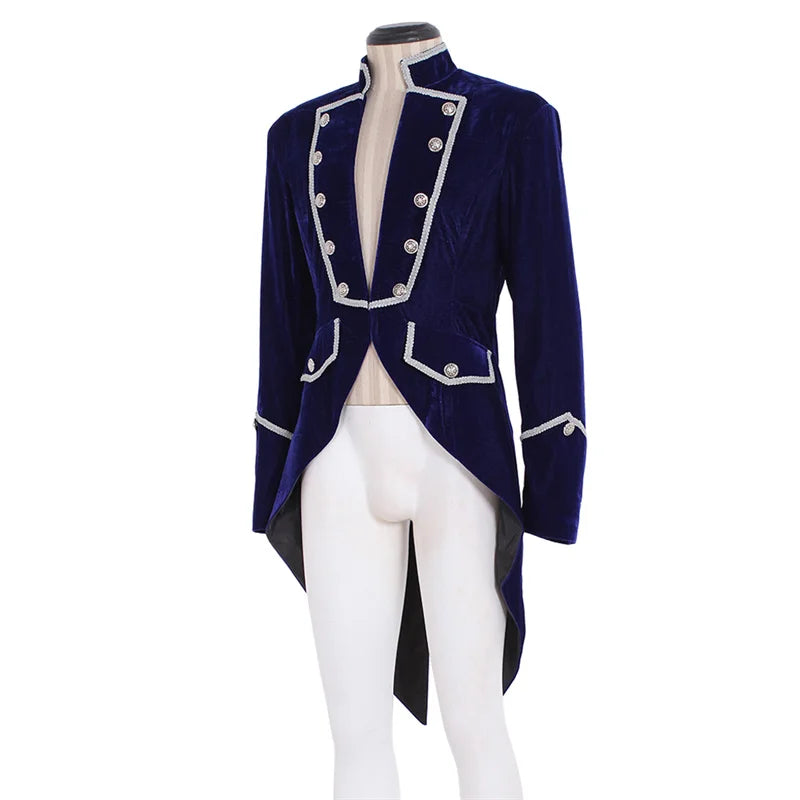 Men’s Victorian Gothic Steampunk Tailcoat - Medieval Halloween Cosplay Trench Frock Coat | Astricos-Astricos