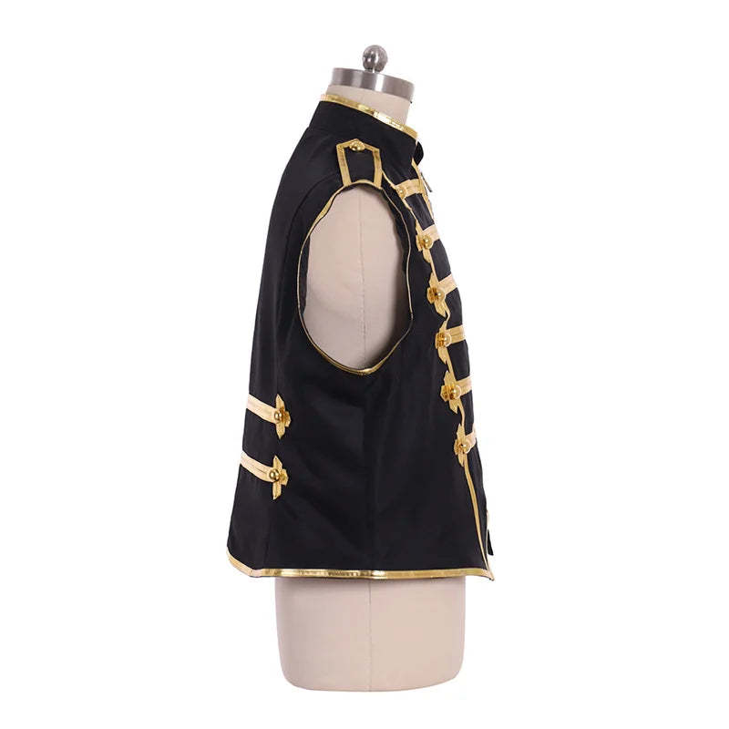 Men's Punk Marching Band Drummer Sleeveless Vest - Military Cosplay Costume | Astricos-Astricos
