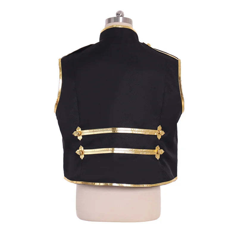 Men's Punk Marching Band Drummer Sleeveless Vest - Military Cosplay Costume | Astricos-Astricos