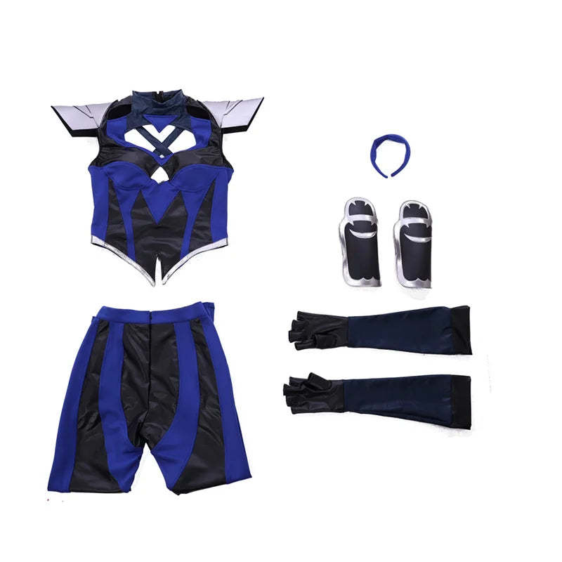 Mortal Kombat 11 Kitana Kahn Cosplay Costume with Face Mask | Princess Kitana Outfit for Women-Astricos