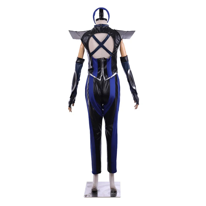 Mortal Kombat 11 Kitana Kahn Cosplay Costume with Face Mask | Princess Kitana Outfit for Women-Astricos