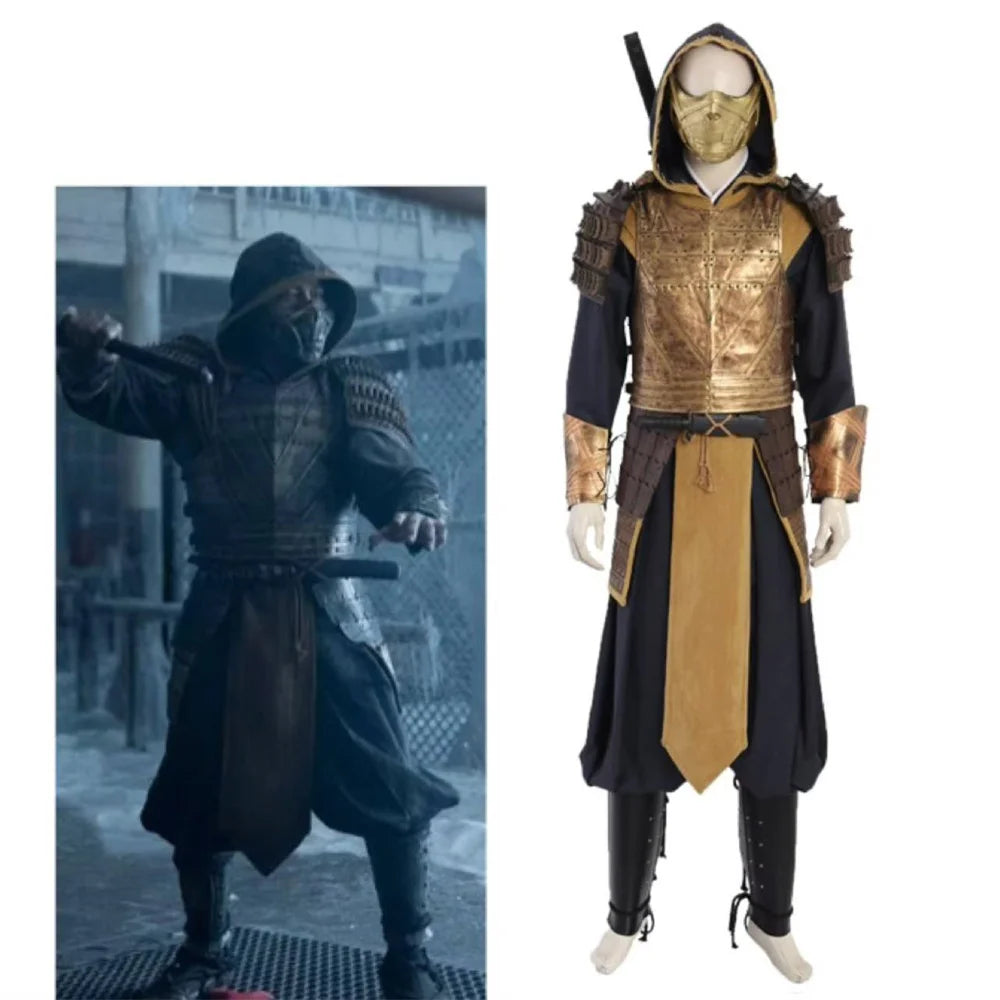 Mortal Kombat Scorpion Hanzo Hasashi Cosplay Costume - Premium Battle Suit for Halloween & Cosplay Events-Astricos