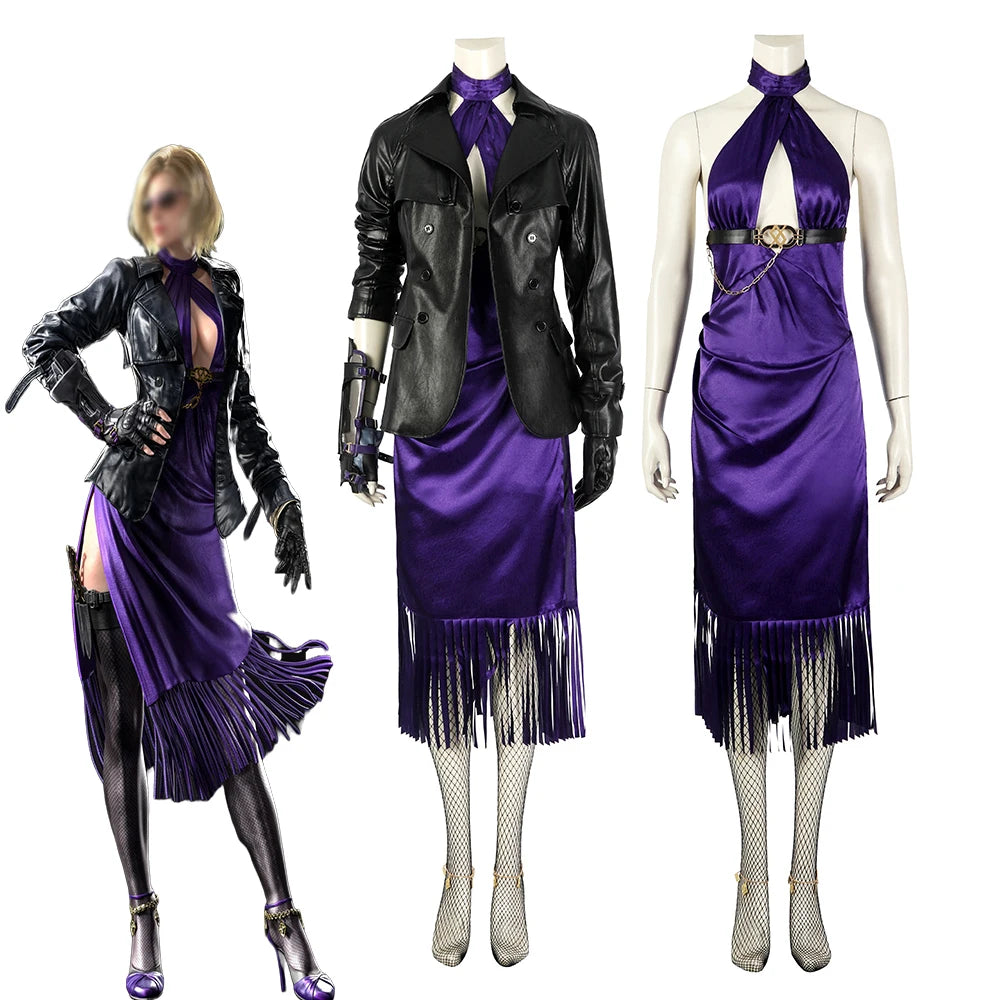 Nina Williams Cosplay Costume - Sexy Dress Jacket Full Set for Women | Astricos-Astricos