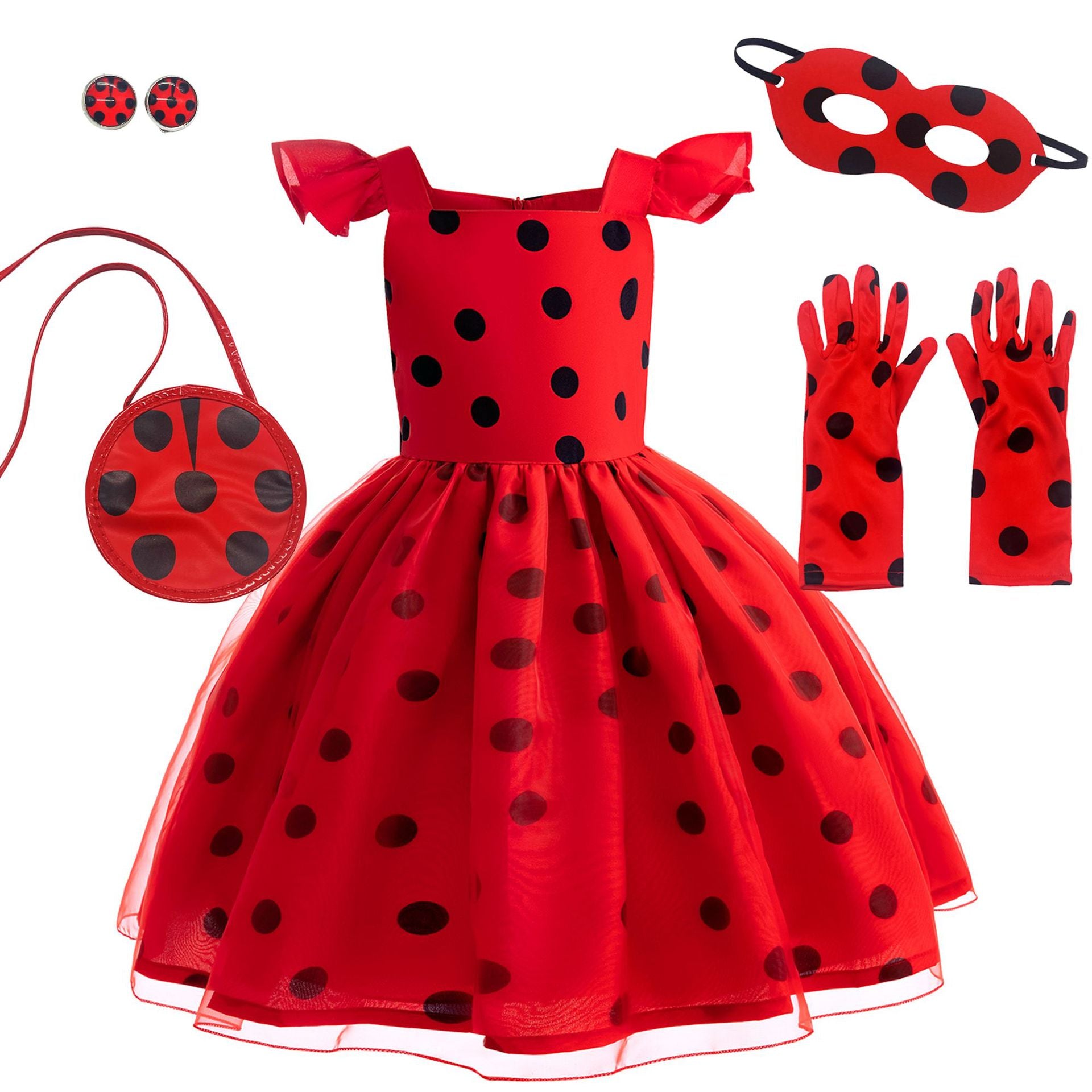 French Ladybug Cosplay Dress for Kids - Adorable Role Play Costume