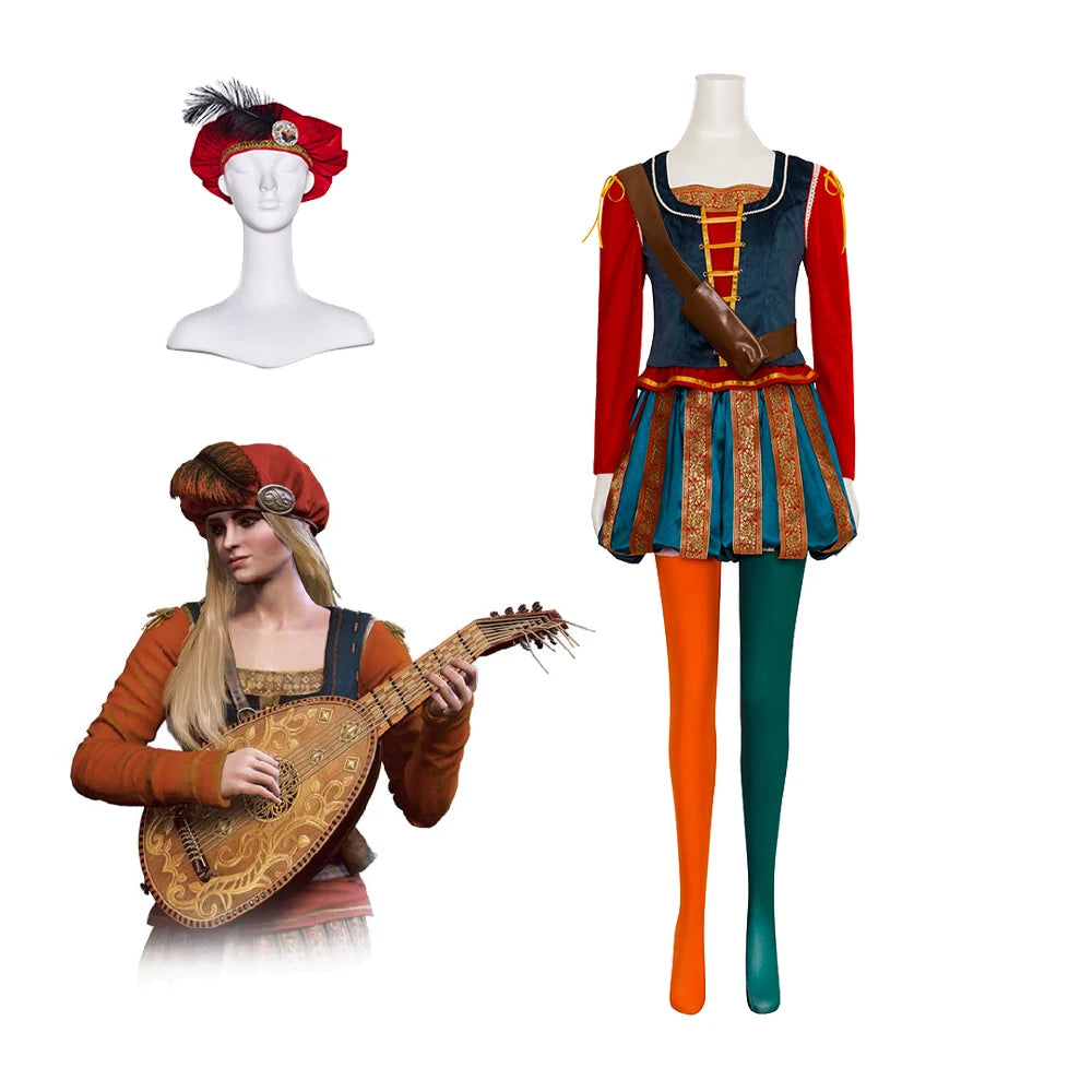 Priscilla Victorian Tudor Nobleman Cosplay Costume with Hat | Custom-Made Halloween Outfit-Astricos