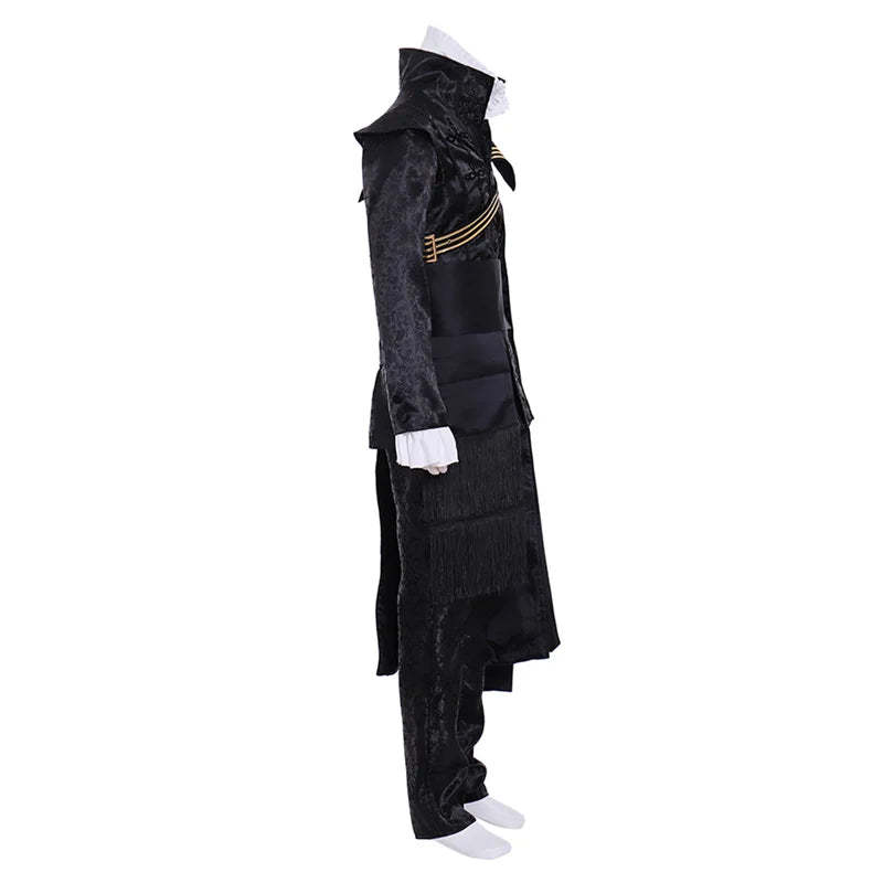 Queen Elizabeth Tudor Black Medieval Cosplay Outfit with Cape | Renaissance Men’s Vintage Costume | Astricos-Astricos