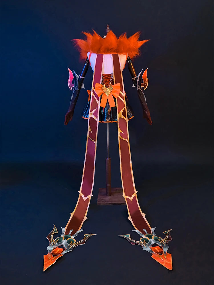 LOL Western Magic Shadow Evelynn Cosplay Costume - High Noon Evelynn Orange Dress for Women-Astricos