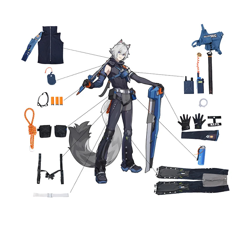 Zenless Zone Zero Seth Lowell Cosplay Costume - Rookie Officer Seth Halloween Party Suit for Men-Astricos