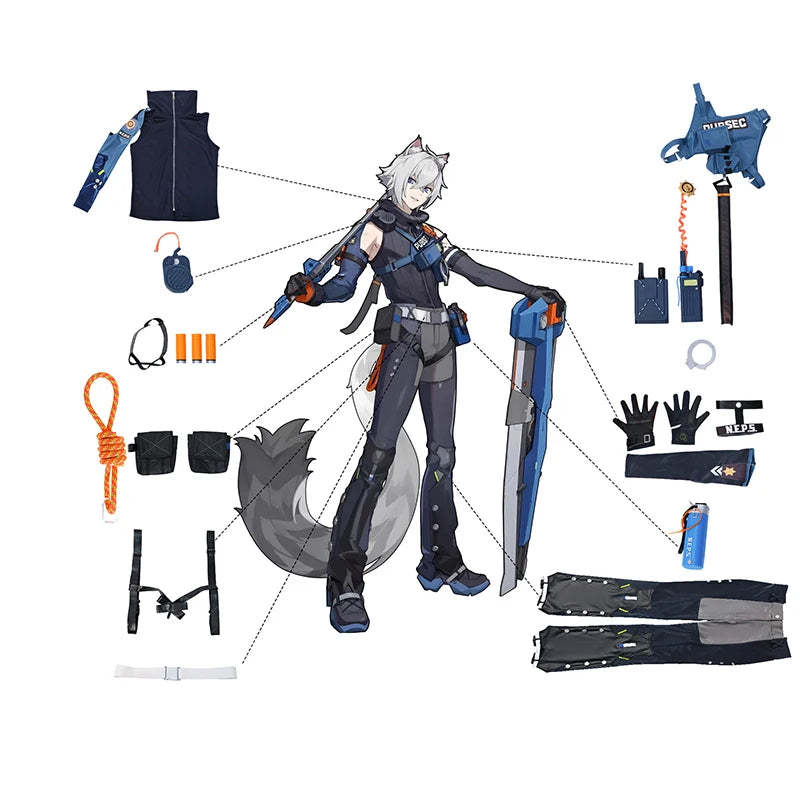 Zenless Zone Zero Seth Lowell Cosplay Costume - Rookie Officer Seth Halloween Party Suit for Men-Astricos