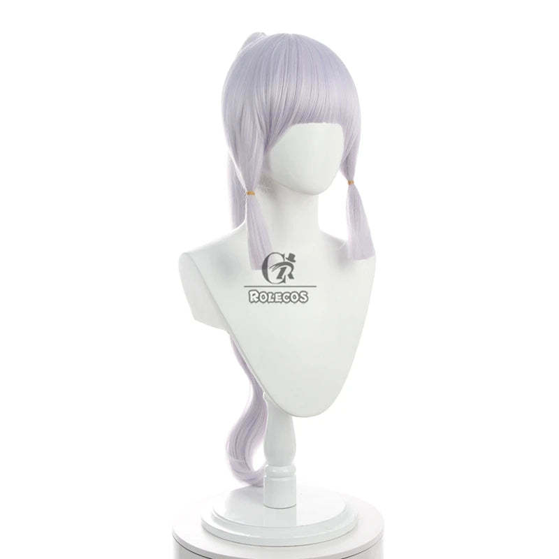 Genshin Impact Kamisato Ayaka Cosplay Wig - 70cm Long Heat Resistant Synthetic Hair with Ponytails-Astricos