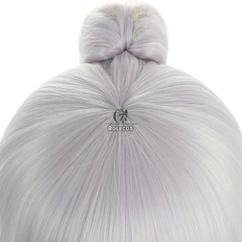 Genshin Impact Kamisato Ayaka Cosplay Wig - 70cm Long Heat Resistant Synthetic Hair with Ponytails-Astricos