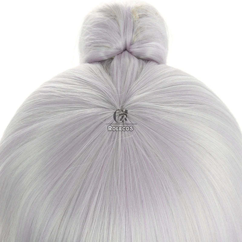 Genshin Impact Kamisato Ayaka Cosplay Wig - 70cm Long Heat Resistant Synthetic Hair with Ponytails-Astricos