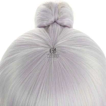 Genshin Impact Kamisato Ayaka Cosplay Wig - 70cm Long Heat Resistant Synthetic Hair with Ponytails-Astricos