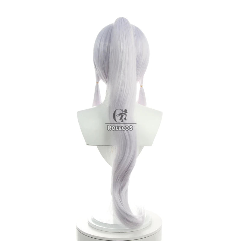 Genshin Impact Kamisato Ayaka Cosplay Wig - 70cm Long Heat Resistant Synthetic Hair with Ponytails-Astricos