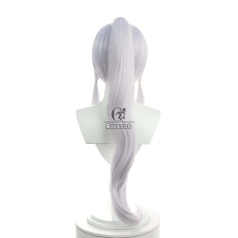 Genshin Impact Kamisato Ayaka Cosplay Wig - 70cm Long Heat Resistant Synthetic Hair with Ponytails-Astricos