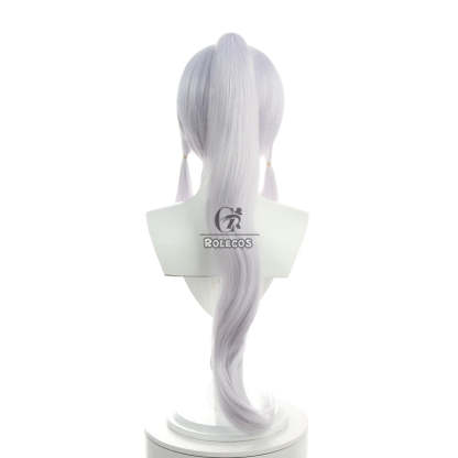 Genshin Impact Kamisato Ayaka Cosplay Wig - 70cm Long Heat Resistant Synthetic Hair with Ponytails-Astricos