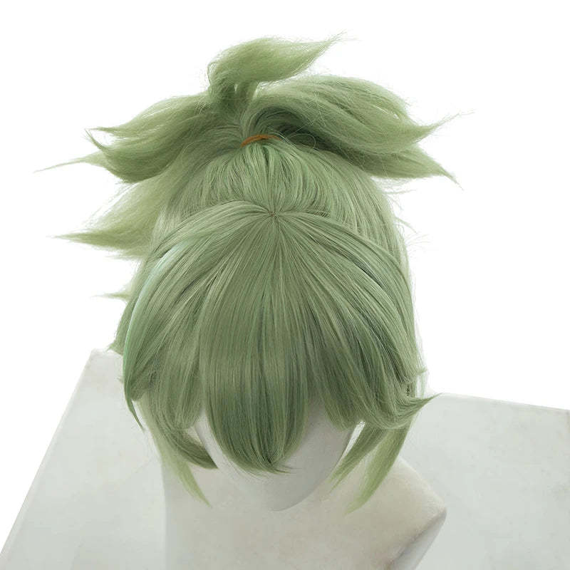 Genshin Impact Kuki Shinobu Green Straight Cosplay Wig – 40cm Heat Resistant-Astricos