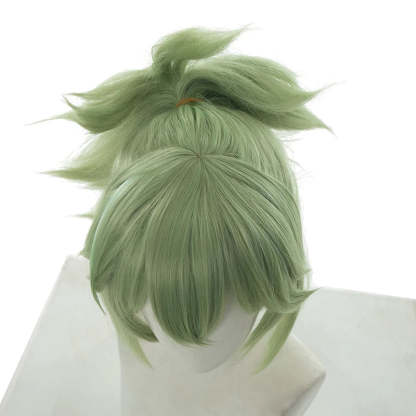 Genshin Impact Kuki Shinobu Green Straight Cosplay Wig – 40cm Heat Resistant-Astricos
