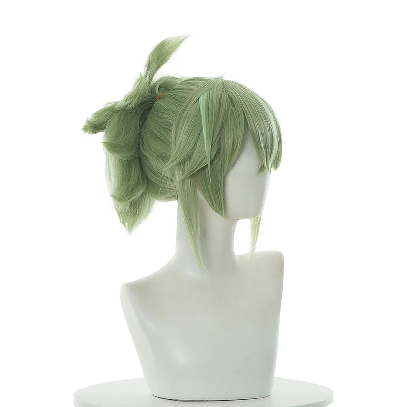Genshin Impact Kuki Shinobu Green Straight Cosplay Wig – 40cm Heat Resistant-Astricos