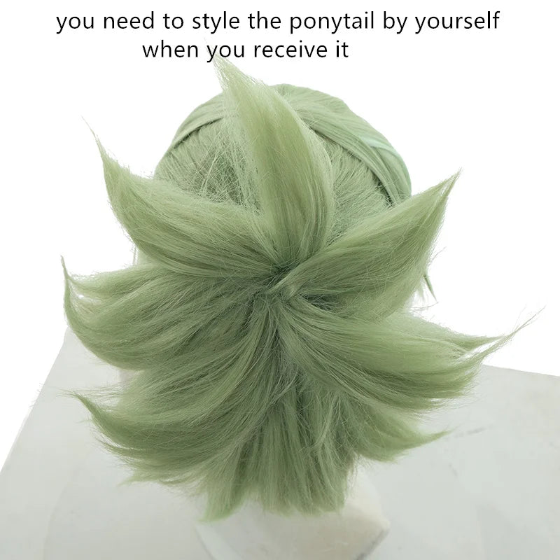 Genshin Impact Kuki Shinobu Green Straight Cosplay Wig – 40cm Heat Resistant-Astricos