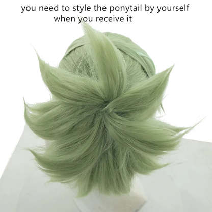 Genshin Impact Kuki Shinobu Green Straight Cosplay Wig – 40cm Heat Resistant-Astricos
