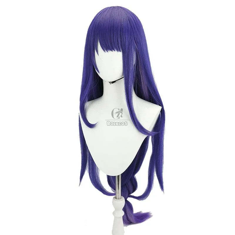 Genshin Impact Raiden Shogun Cosplay Wig - 110cm Purple Straight Baal Wig Heat Resistant-Astricos