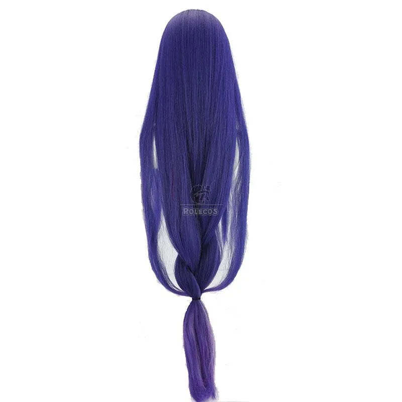 Genshin Impact Raiden Shogun Cosplay Wig - 110cm Purple Straight Baal Wig Heat Resistant-Astricos