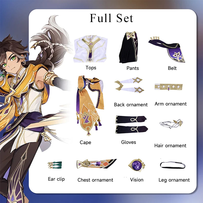 Genshin Impact Sethos Cosplay Costume - Electro Men Halloween & Party Outfit-Astricos