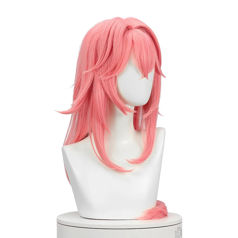 Genshin Impact Yae Miko Cosplay Wig - 80cm Long Pink Straight Heat Resistant Synthetic Hair-Astricos