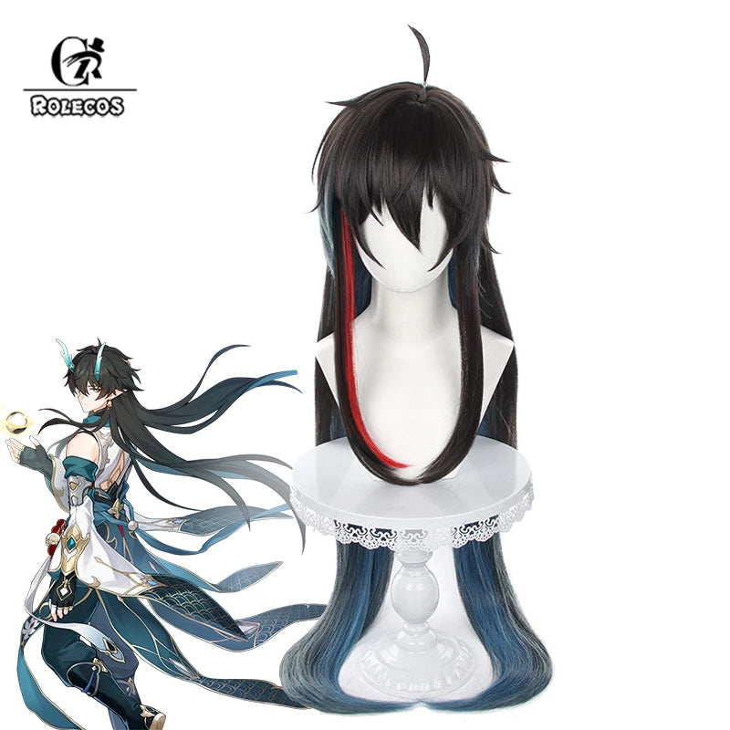 Honkai Star Rail Imbibitor Lunae DanHeng Cosplay Wig - 105cm Long Mixed Color Heat Resistant-Astricos