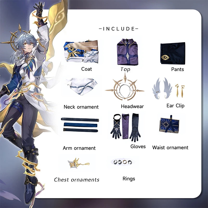 Honkai Star Rail Order Sunday Cosplay Costume - Halovian Mr. Sunday Uniform for Halloween & Carnival-Astricos