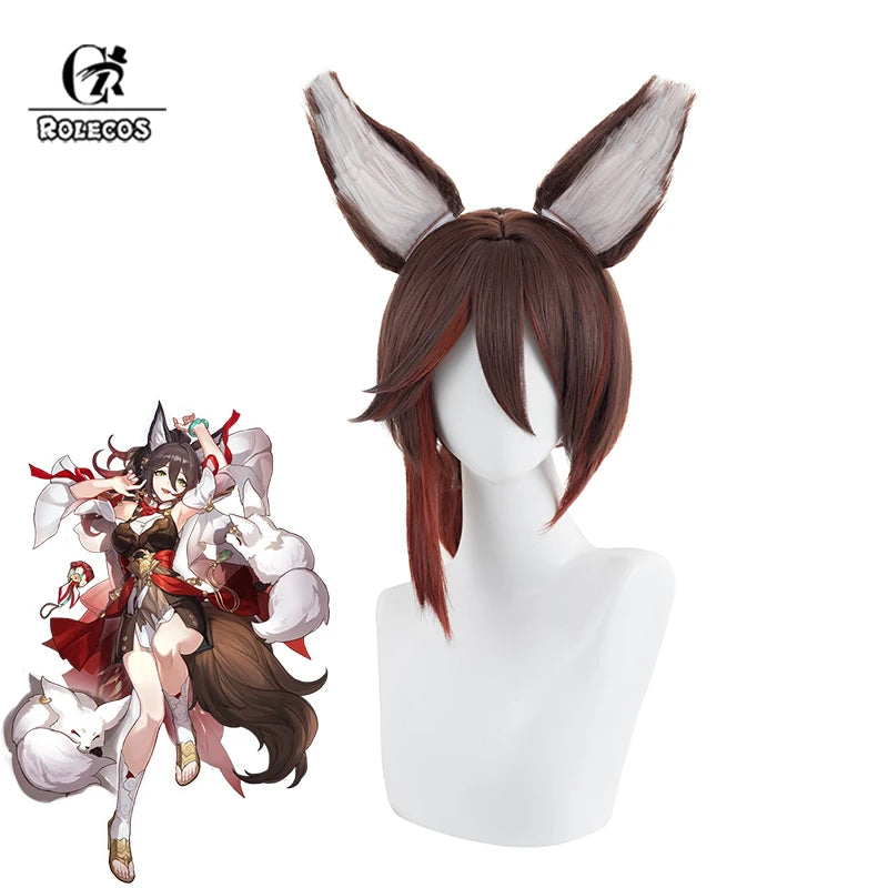 Honkai Star Rail Tingyun Cosplay Wig - 50cm Mixed Color with Ears | Heat Resistant Synthetic-Astricos