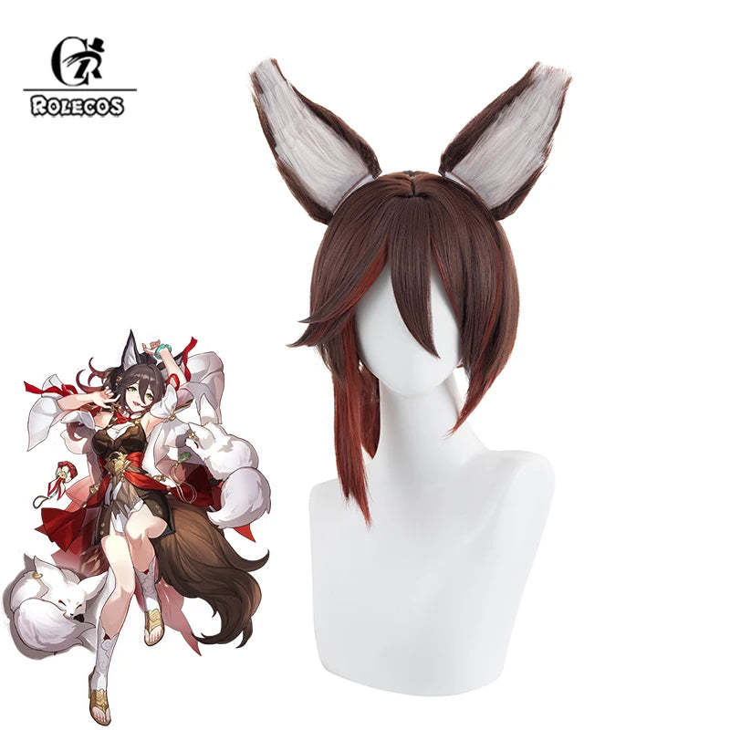 Honkai Star Rail Tingyun Cosplay Wig - 50cm Mixed Color with Ears | Heat Resistant Synthetic-Astricos