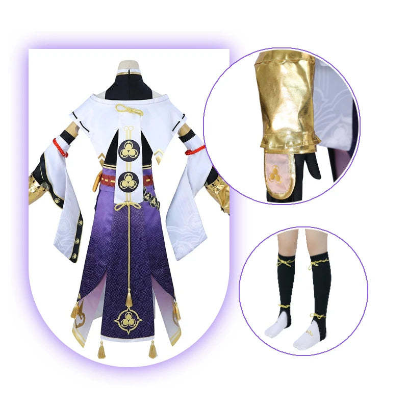 Kujou Sara Cosplay Costume - Genshin Impact Sara Dress Outfit for Women, Halloween Full Set-Astricos
