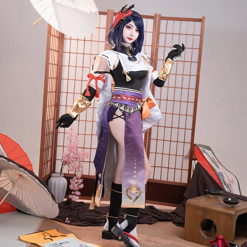 Kujou Sara Cosplay Costume - Genshin Impact Sara Dress Outfit for Women, Halloween Full Set-Astricos