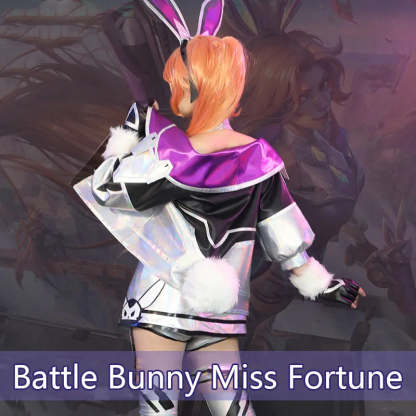 Sexy LOL Battle Bunny Miss Fortune Cosplay Costume - Women's Game Dress with Stockings-Astricos