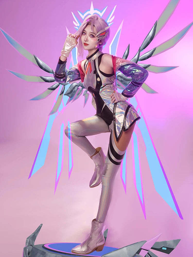 LOL Battle Dove Seraphine Cosplay Costume - Anima Squad Outfit for Halloween & Conventions-Astricos