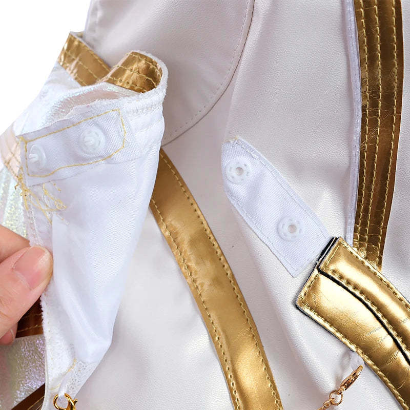 Elementalist Lux Cosplay Costume Full Set - League of Legends LOL Lux Skin Women's White Evening Dress for Halloween-Astricos