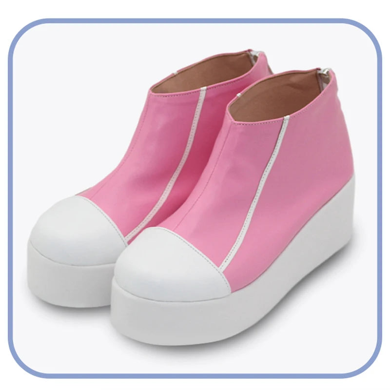 LOL HEARTSTEEL Alune Cosplay Shoes - Pink Flat Thick Sole Women's Zipper Casual Shoes for Party & Halloween-Astricos