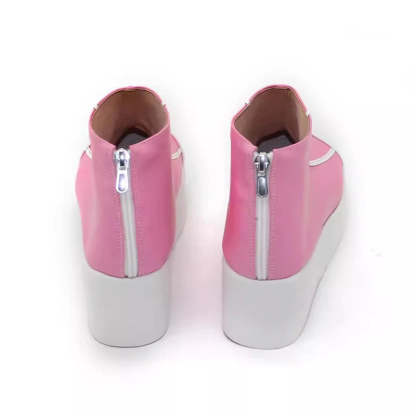 LOL HEARTSTEEL Alune Cosplay Shoes - Pink Flat Thick Sole Women's Zipper Casual Shoes for Party & Halloween-Astricos
