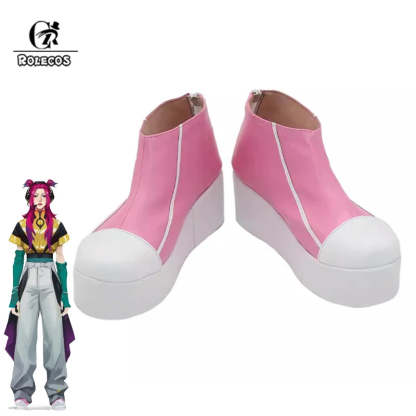 LOL HEARTSTEEL Alune Cosplay Shoes - Pink Flat Thick Sole Women's Zipper Casual Shoes for Party & Halloween-Astricos