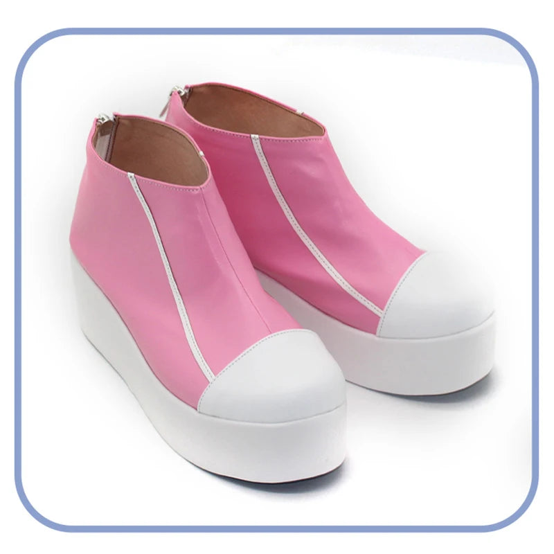 LOL HEARTSTEEL Alune Cosplay Shoes - Pink Flat Thick Sole Women's Zipper Casual Shoes for Party & Halloween-Astricos