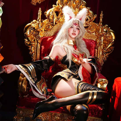 LOL Immortalized Legend Ahri Cosplay Costume - Nine Tailed Demon Fox Outfit for Halloween & Conventions-Astricos