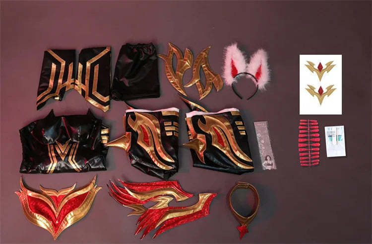 LOL Immortalized Legend Ahri Cosplay Costume - Nine Tailed Demon Fox Outfit for Halloween & Conventions-Astricos