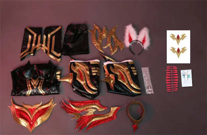 LOL Immortalized Legend Ahri Cosplay Costume - Nine Tailed Demon Fox Outfit for Halloween & Conventions-Astricos