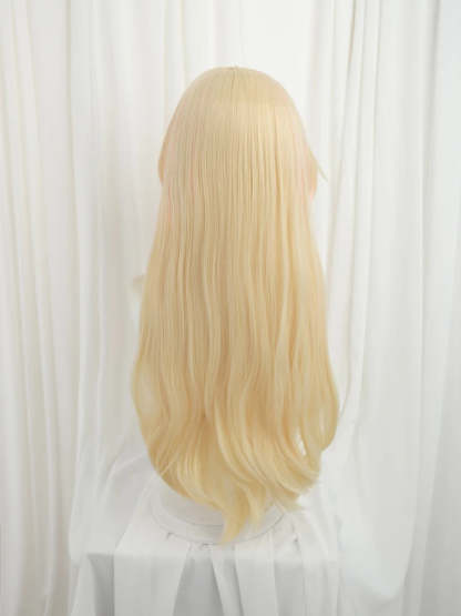 LOL Immortalized Legend Ahri Cosplay Wig - 75cm Yellow Mixed Red Heat Resistant Synthetic-Astricos