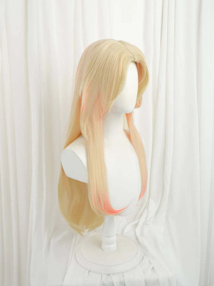 LOL Immortalized Legend Ahri Cosplay Wig - 75cm Yellow Mixed Red Heat Resistant Synthetic-Astricos