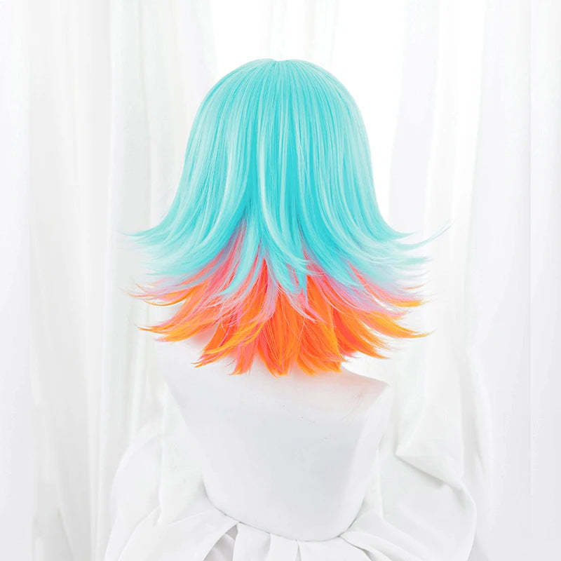 LOL KDA Super Fan Neeko Cosplay Wig - 35-40cm Mixed Color Heat Resistant Synthetic Wigs for Women-Astricos